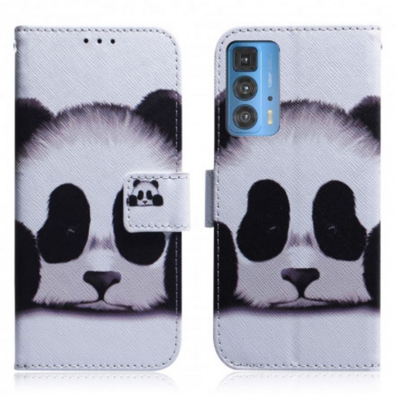 Flip Cover Motorola Edge 20 Pro Panda Ansigt