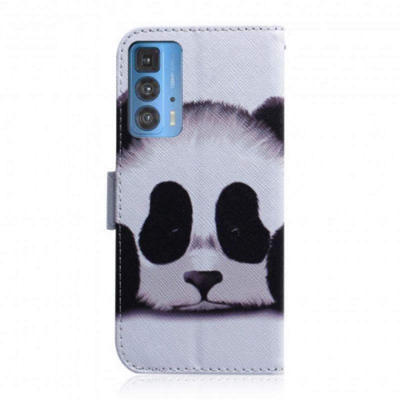 Flip Cover Motorola Edge 20 Pro Panda Ansigt