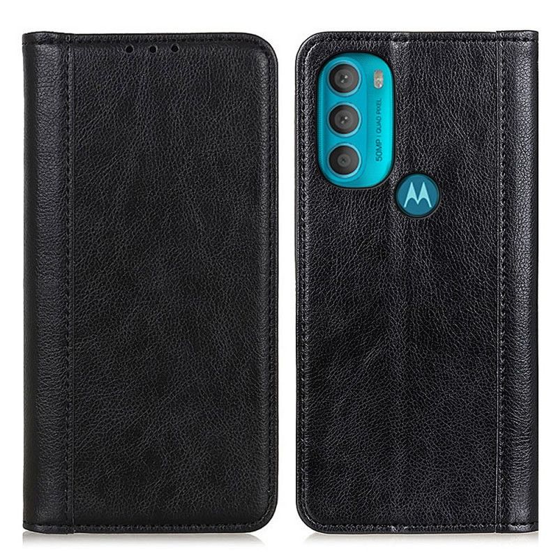 Cover Moto G71 5G Flip Cover Elegance Split Litchi Læder