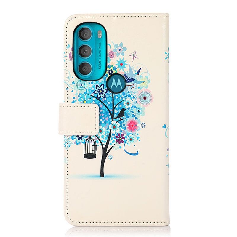 Flip Cover Moto G71 5G Blomstrende Træ