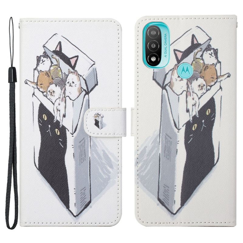 Flip Cover Moto G71 5G Med Snor Thong Cat Levering