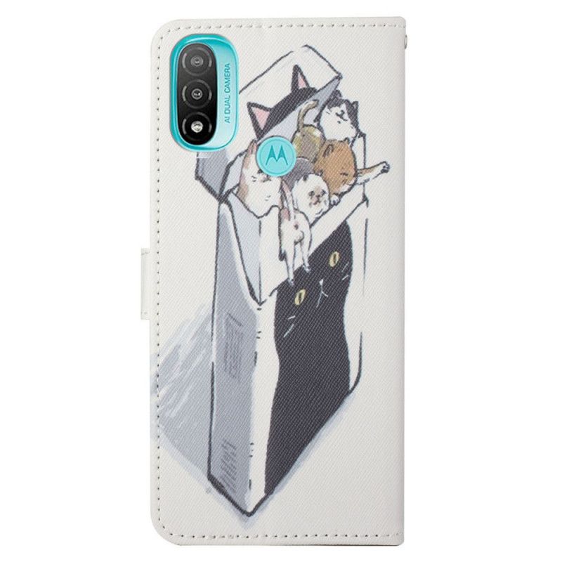 Flip Cover Moto G71 5G Med Snor Thong Cat Levering