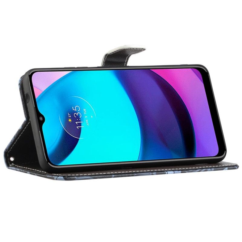 Flip Cover Moto G71 5G Vinterulv Med Snor