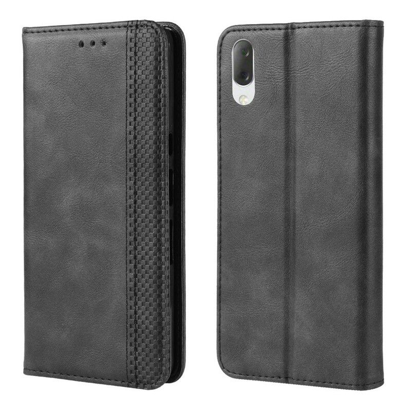 Cover Sony Xperia L3 Flip Cover Vintage Design Læderstil