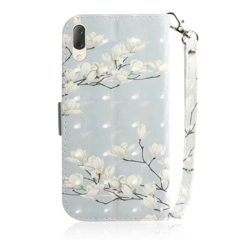 Flip Cover Sony Xperia L3 Med Snor Thong Blomstertræ