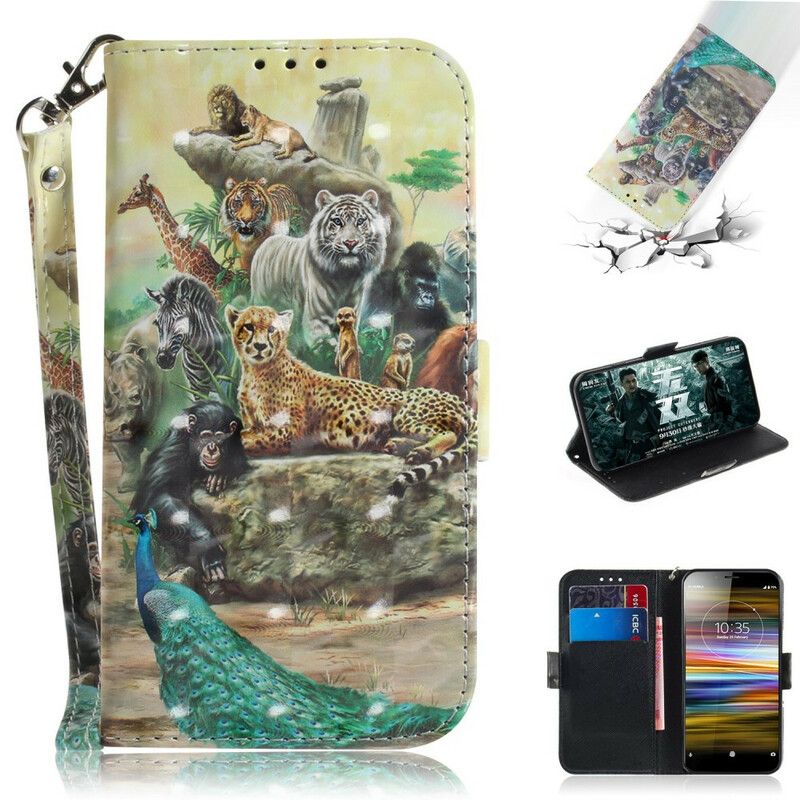 Flip Cover Sony Xperia L3 Med Snor Thong Safari Dyr