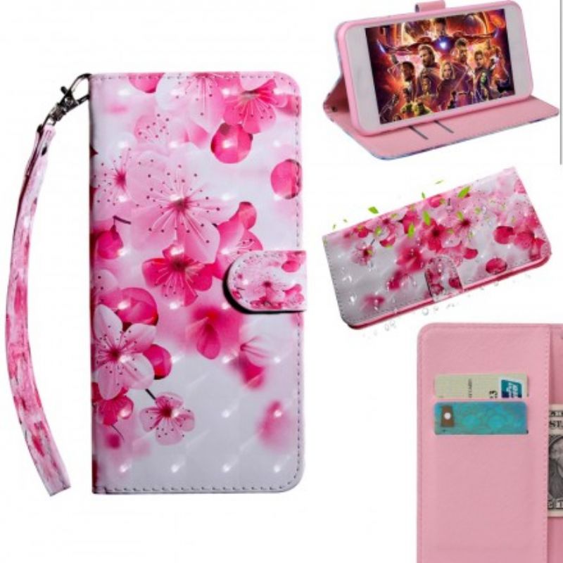 Flip Cover Sony Xperia L3 Pink Blomster