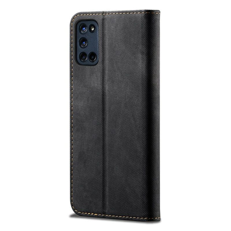 Cover Oppo A72 Flip Cover Imiteret Læder Jeans Tekstur