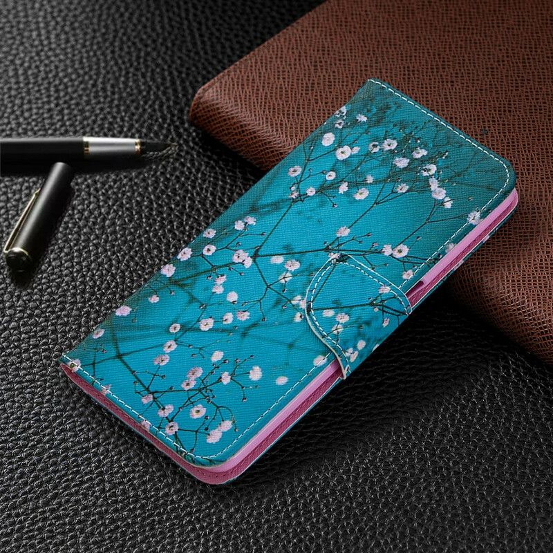 Læder Cover Oppo A72 Blomstrende Træ