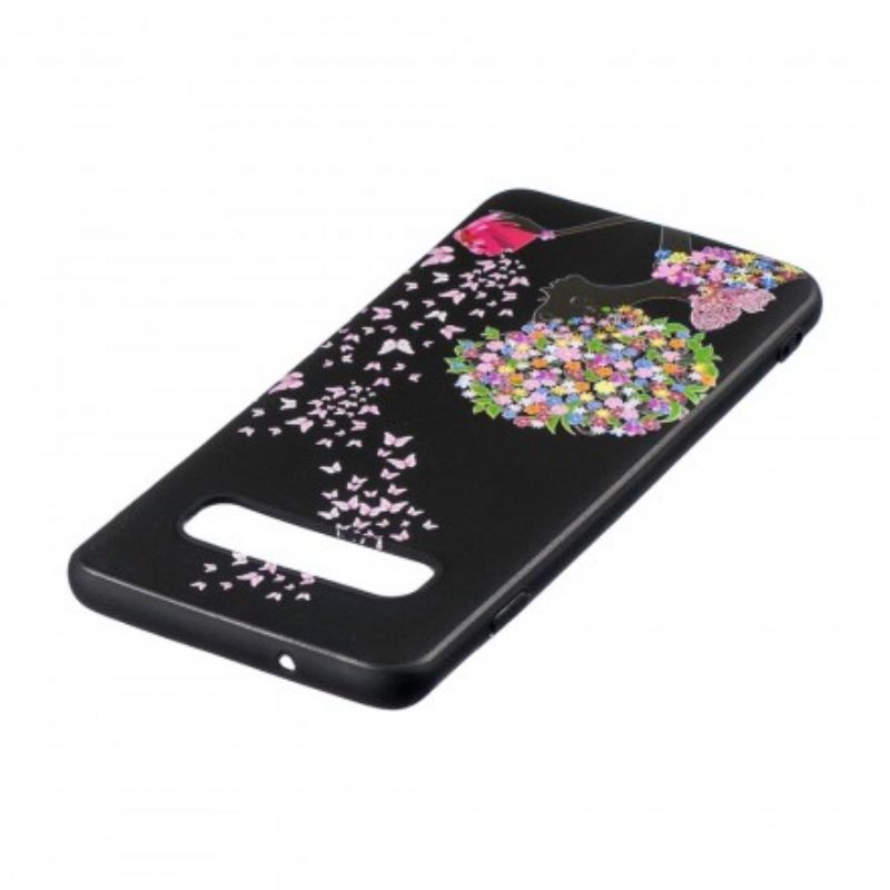 Cover Samsung Galaxy S10 Plus Kvinde Med Blomsterhoved