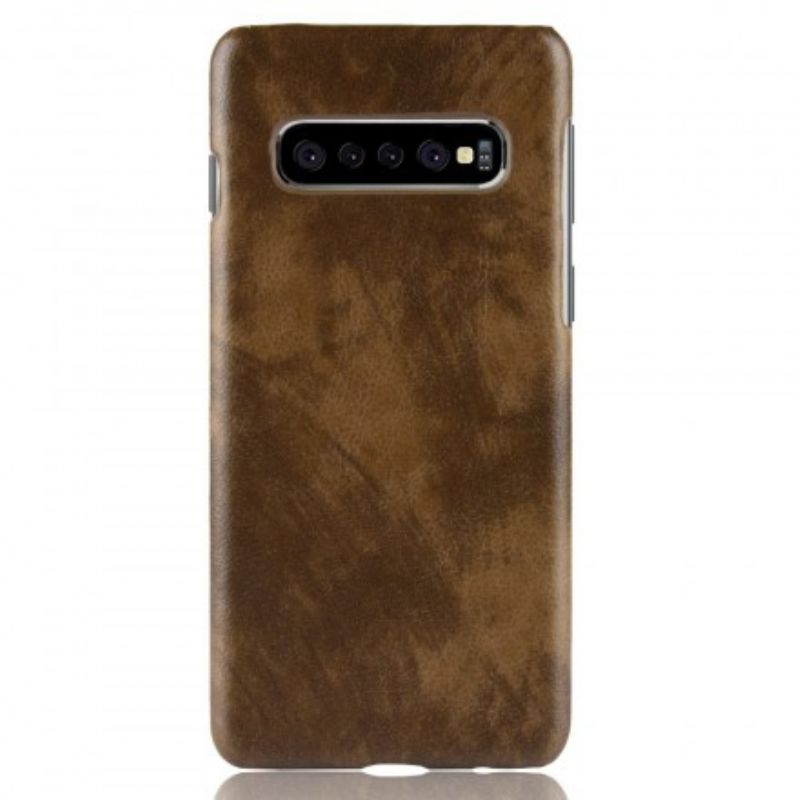 Cover Samsung Galaxy S10 Plus Lichi-lædereffekt