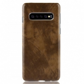 Cover Samsung Galaxy S10 Plus Lichi-lædereffekt