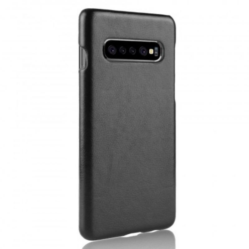 Cover Samsung Galaxy S10 Plus Lichi-lædereffekt