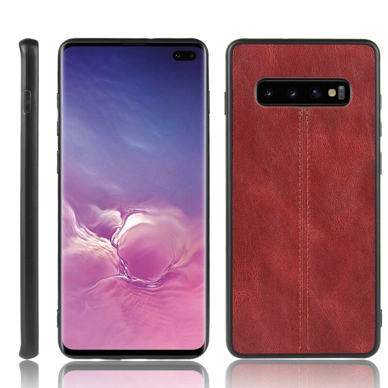 Cover Samsung Galaxy S10 Plus Søm Lædereffekt