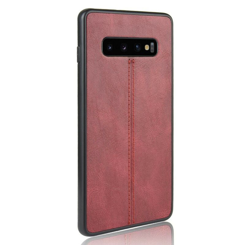 Cover Samsung Galaxy S10 Plus Søm Lædereffekt