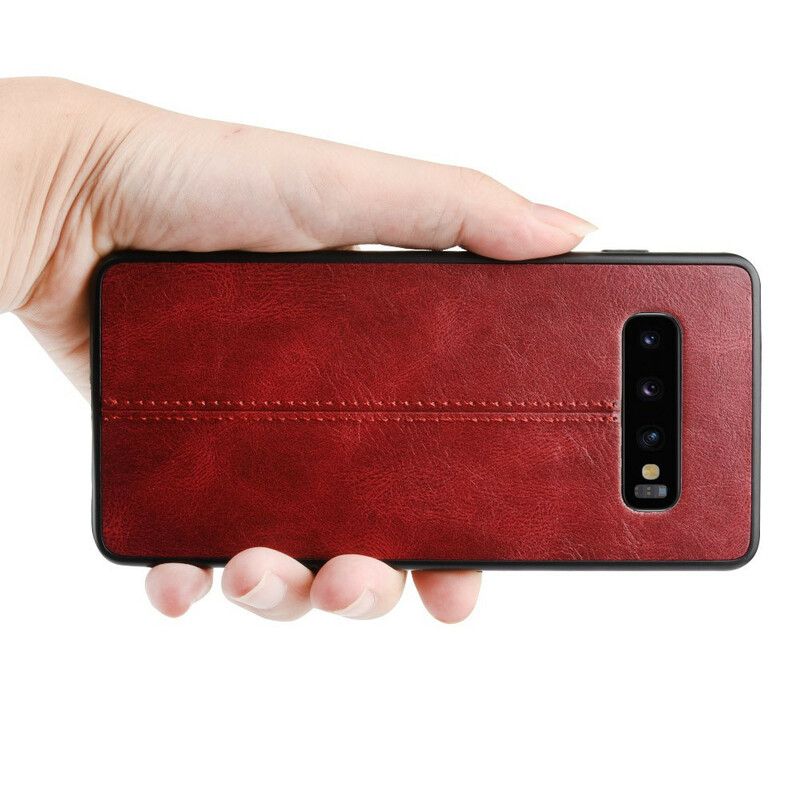 Cover Samsung Galaxy S10 Plus Søm Lædereffekt