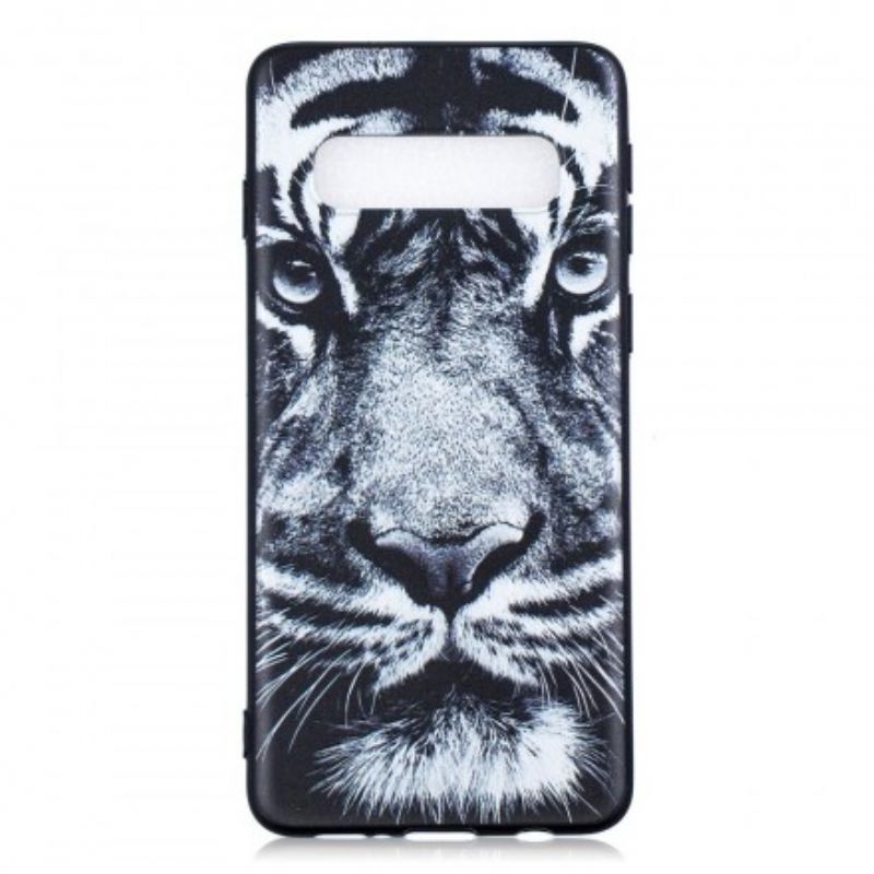 Cover Samsung Galaxy S10 Plus Sort Og Hvid Tiger