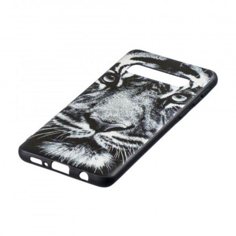 Cover Samsung Galaxy S10 Plus Sort Og Hvid Tiger