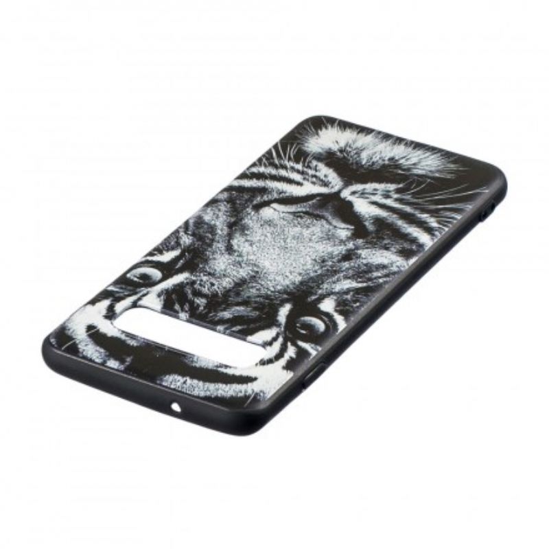 Cover Samsung Galaxy S10 Plus Sort Og Hvid Tiger