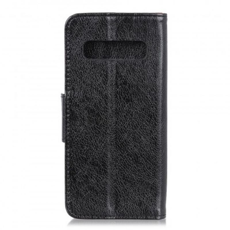 Flip Cover Samsung Galaxy S10 Plus Blankt Lædereffekt