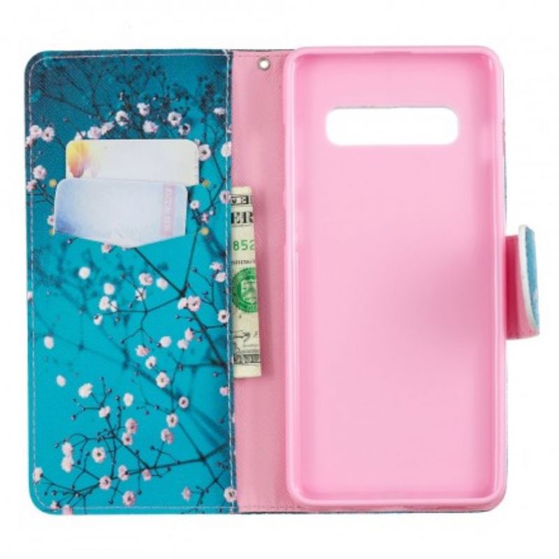 Flip Cover Samsung Galaxy S10 Plus Blomstrende Træ