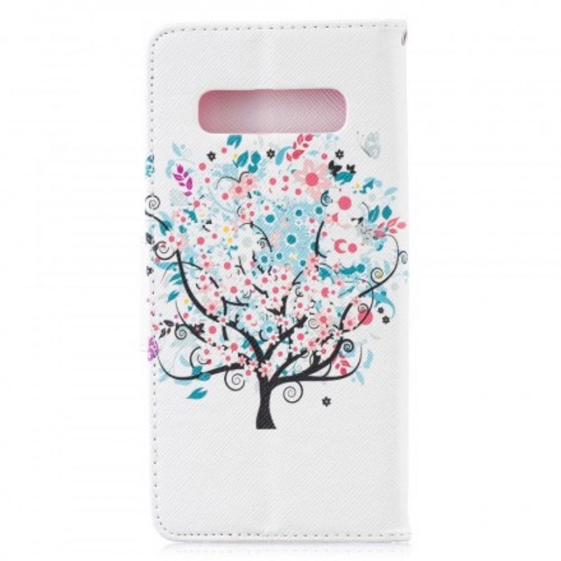 Flip Cover Samsung Galaxy S10 Plus Blomstret Træ