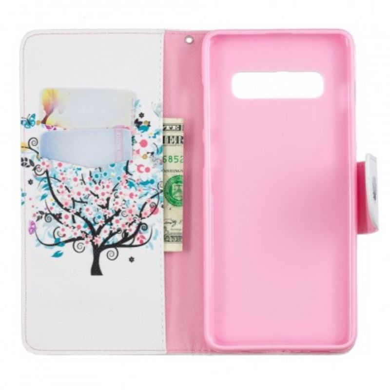 Flip Cover Samsung Galaxy S10 Plus Blomstret Træ