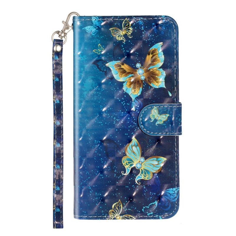 Flip Cover Samsung Galaxy S10 Plus Gylden Sommerfuglesnor