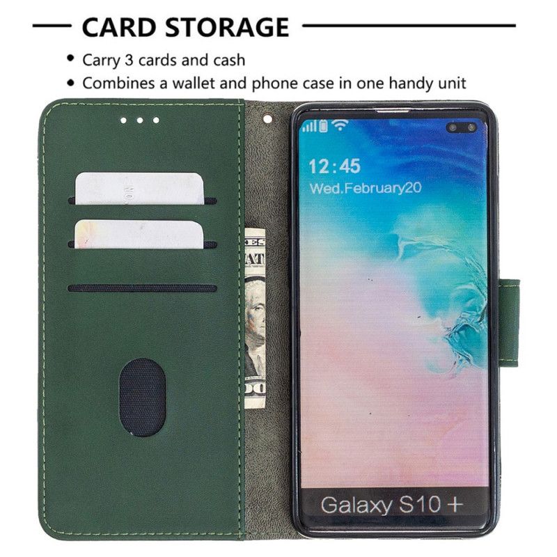 Flip Cover Samsung Galaxy S10 Plus Klassisk Krokodilleskindseffekt