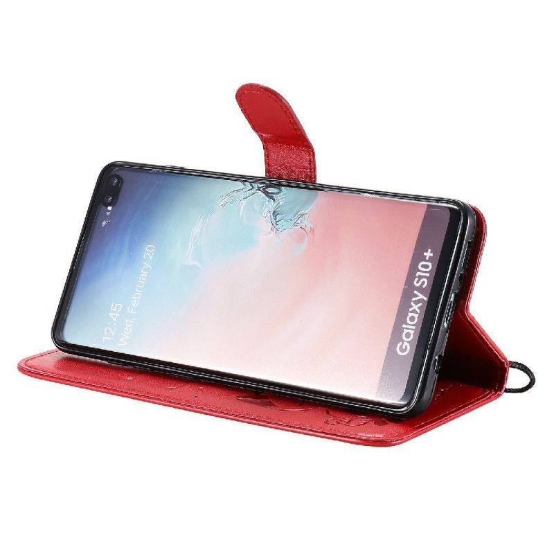 Flip Cover Samsung Galaxy S10 Plus Med Snor Kat Og Bi Med Rem