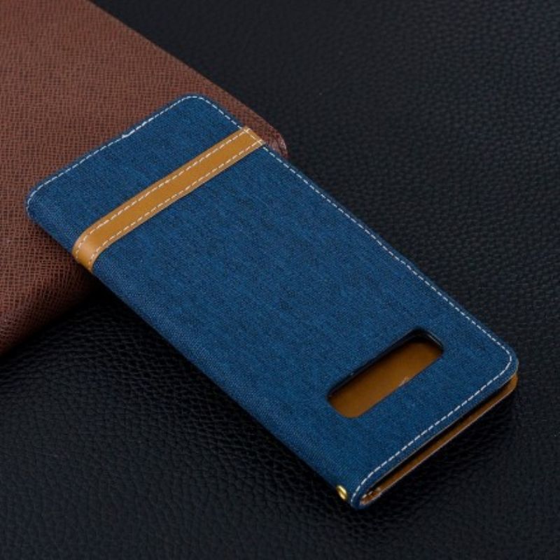 Flip Cover Samsung Galaxy S10 Plus Med Snor Strop I Stof Og Læderlook