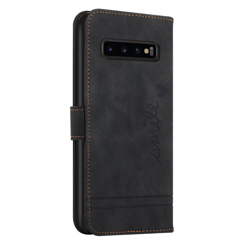 Flip Cover Samsung Galaxy S10 Plus Smil Med Snor