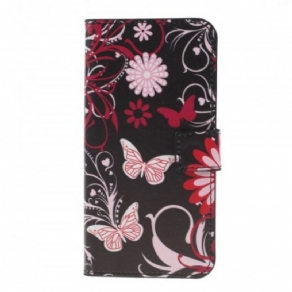 Flip Cover Samsung Galaxy S10 Plus Sommerfugle Og Blomster