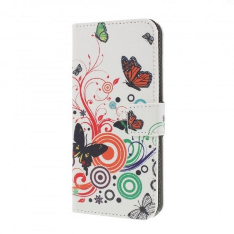 Flip Cover Samsung Galaxy S10 Plus Sommerfugle Og Blomster