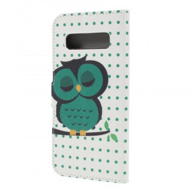 Flip Cover Samsung Galaxy S10 Plus Sovende Ugle