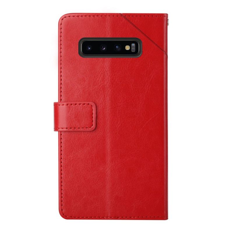 Læder Cover Samsung Galaxy S10 Plus Geo Y Design Læderstil