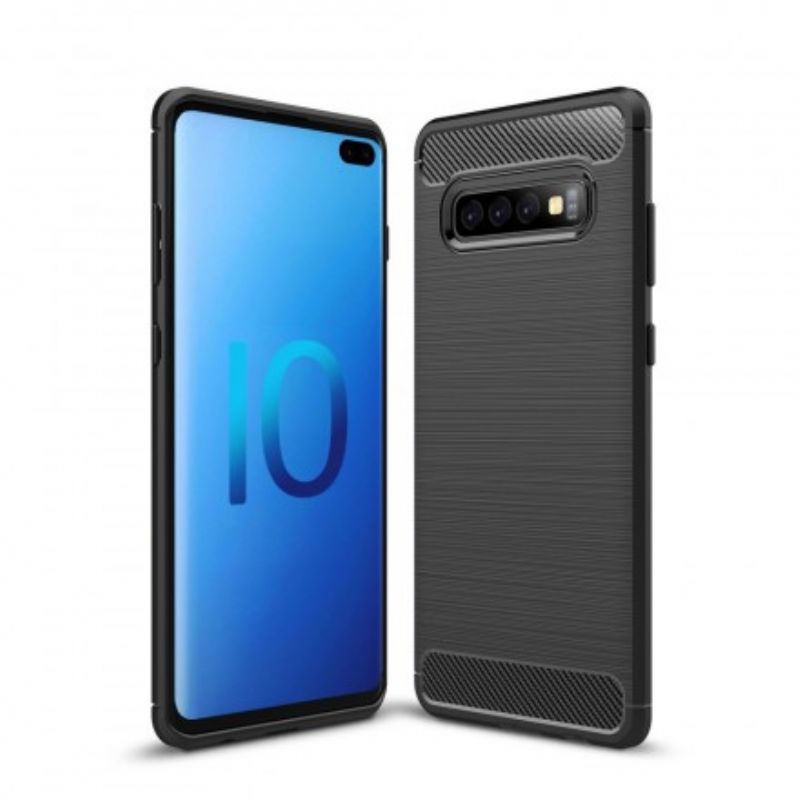 Mobilcover Samsung Galaxy S10 Plus Børstet Kulfiber