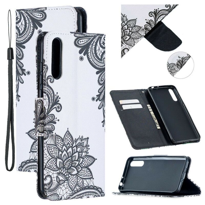 Flip Cover Huawei P Smart S Med Snor Sort Strappy Mandala