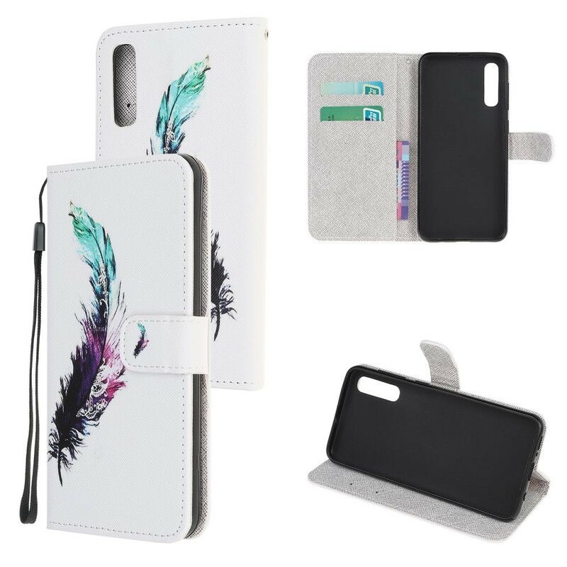 Flip Cover Huawei P Smart S Med Snor Thong Fjer