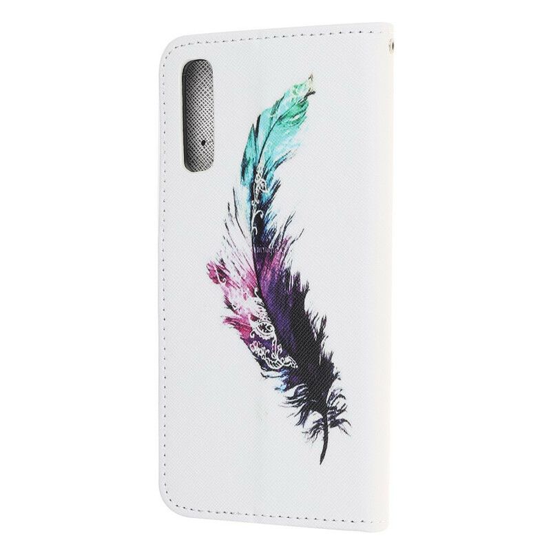 Flip Cover Huawei P Smart S Med Snor Thong Fjer