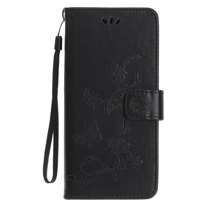 Flip Cover Huawei P Smart S Med Snor Thong Sommerfugle Og Blomster