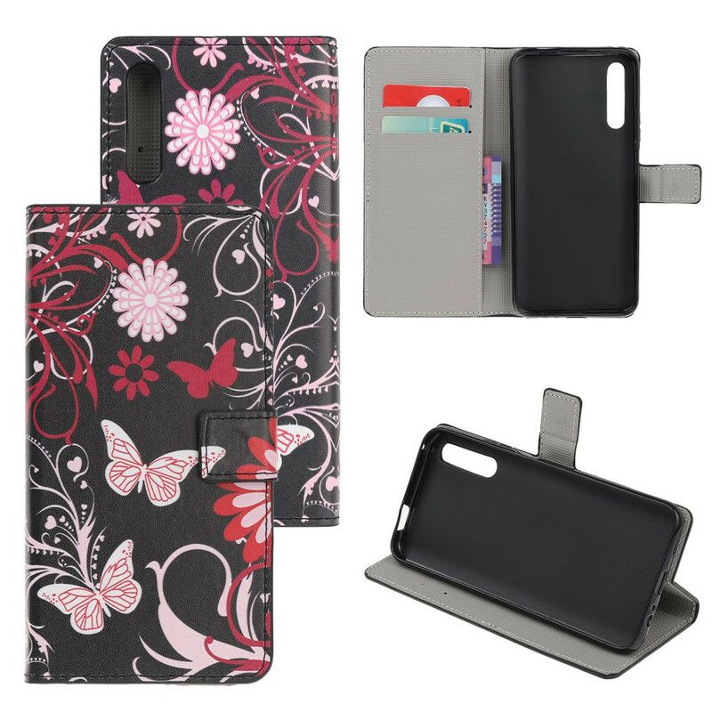 Flip Cover Huawei P Smart S Sommerfugle Og Blomster