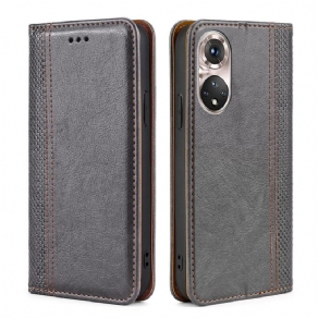 Cover Honor 50 Pro Flip Cover Pro Litchi Læder Split Stitching