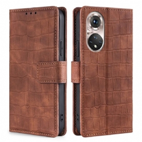 Flip Cover Honor 50 Pro Pro Skin-touch Crocodile