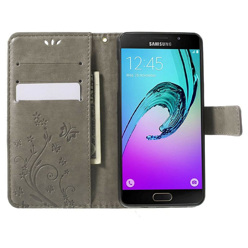 Flip Cover Samsung Galaxy A5 2016 Sommerfugle Og Blomster