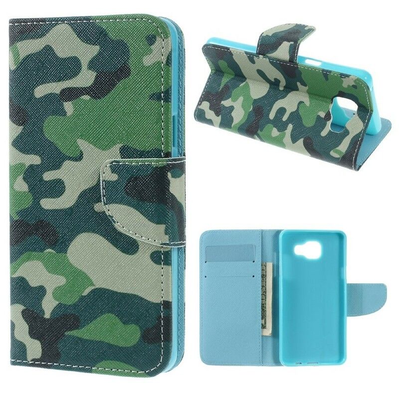 Læder Cover Samsung Galaxy A5 2016 Militær Camouflage