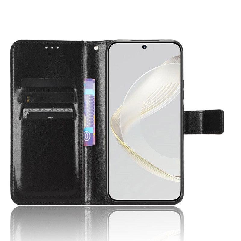 Flip Cover Huawei Nova 12s Prangende Kunstlæder Med Rem