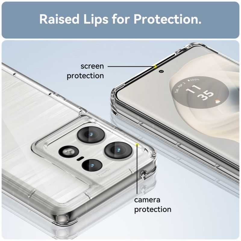 Cover Motorola Edge 50 Pro Transparente Galvaniserede Knapper