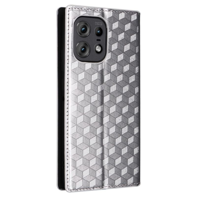 Flip Cover Til Motorola Edge 50 Pro 3d Diamantmønster