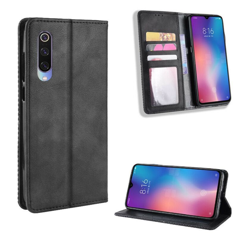 Cover Xiaomi Mi 9 Lite Flip Cover Stylet Vintage Lædereffekt